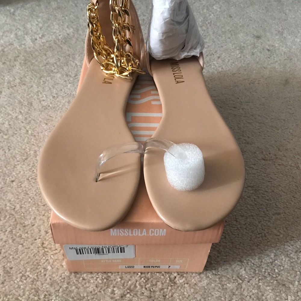 Gold chain sandal